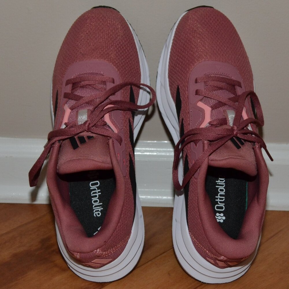 adidas Women’s Pink Running Sneakers with Black Stripes - Picture 6 of 12
